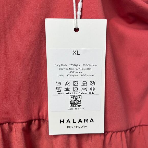 Halara Backless 2-Piece Midi Dress | XL | Kapok Red Flowy High Low Hem - Picture 3 of 9